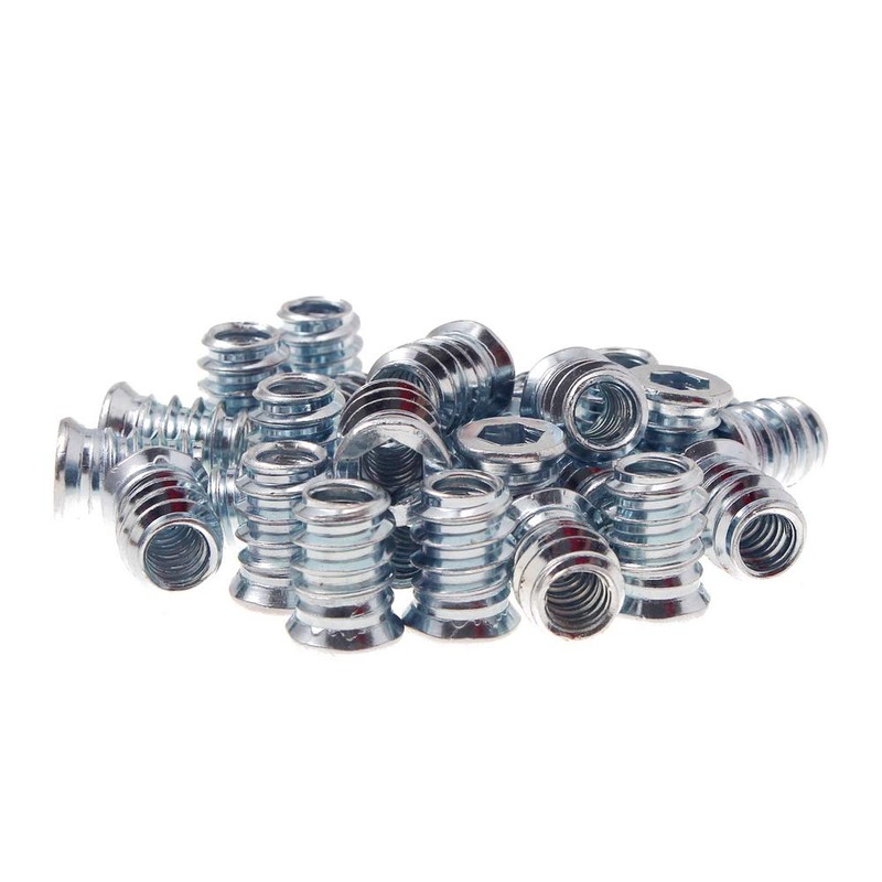 1/4-20 Hex Drive Threaded Inserts for Wood - 40 Pieces