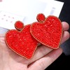 Heart Earrings for Women Valentine’s Day Earrings Beaded Heart Drop