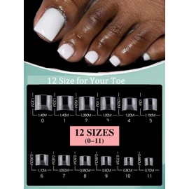 HWHUNO Half Cover Soft Gel Wider Square Toe Nail Tips&XS Almond Acrylic Nails Tips Short Clear Pre-shaped Set, Toenails Extensions DIY Home Manicure Kit for Women,480Pcs 12Size