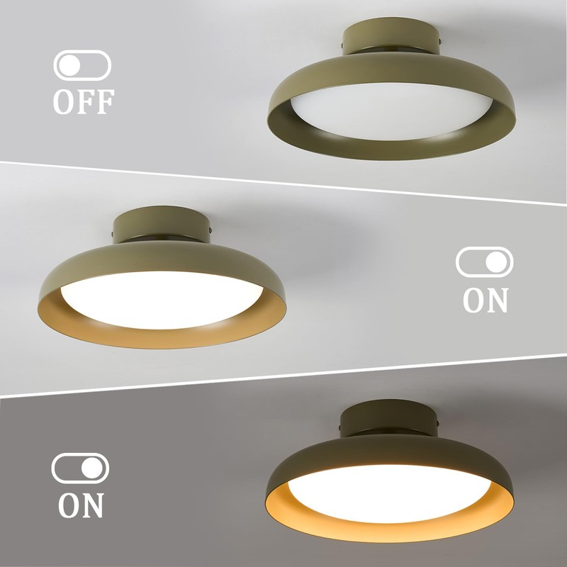 BISAMIYA Modern LED 12.6 inch Ceiling Light, Adjustable Semi Flush