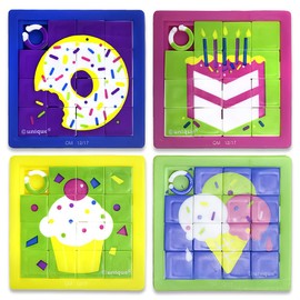 Assorted Design Mini Slide Puzzles - Pack of 10 - Fun & Engaging Party Favors for Kids & Adults