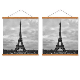FALAMON 2 Pack Magnetic Poster Hanger Frame,14x22 14x20 14x24 Teak Wood Magnet Poster Frame for Hanging Posters, Prints, Photos, Pictures, Maps, Scrolls, and Canvas Artwork