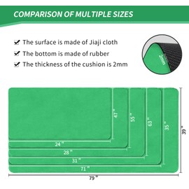 LERYG Large Tabletop Game Playmat - Poker, Mahjong, Card and Roleplaying Games - Water and Stain Resistant Non-Slip Desk Mat With Thick Stitched Edge Cushioned Rubber (120 * 60cm * 2mm) Green
