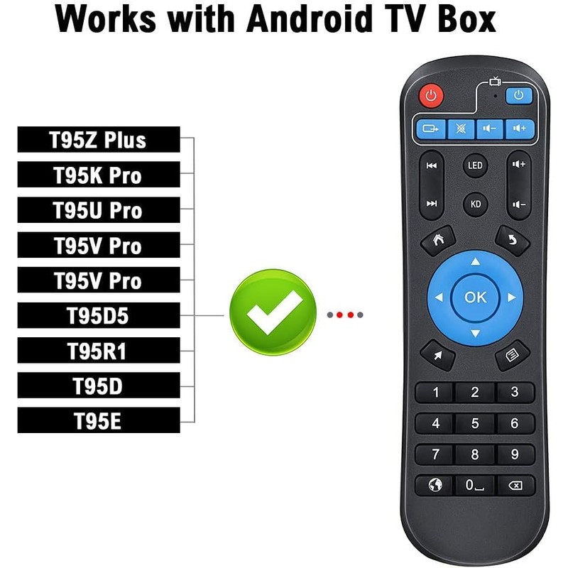Replacement IR Controller T95Z/T95K/T95V/T95D/T95E/D5/R1 Universal Remote Control for Almost All