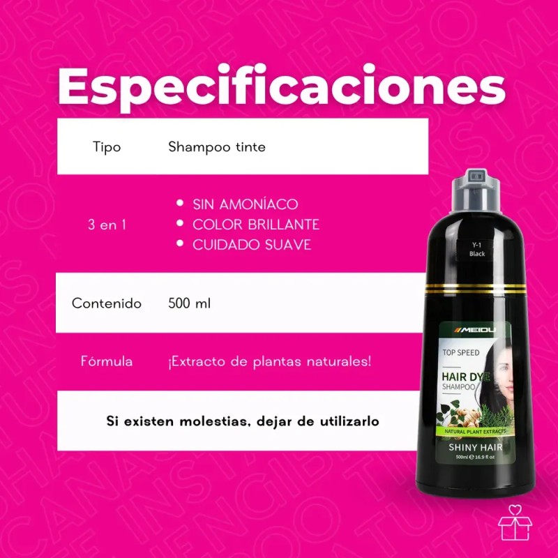 Shampoo Tinte Instantáneo Cubre Canas Natural Jengibre 500ml