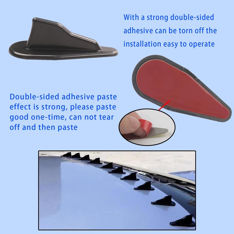 Flygun 10 PCS Car Shark Fin Tail Simulation Antenna, ABS