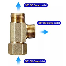 Watts Adapt-A-Valve 3/8" x 3/8" x 3/8" Compression Brass Union Tee Valve