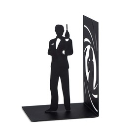 Balvi - Secret Agent decorative metal bookend in black colour. Original design