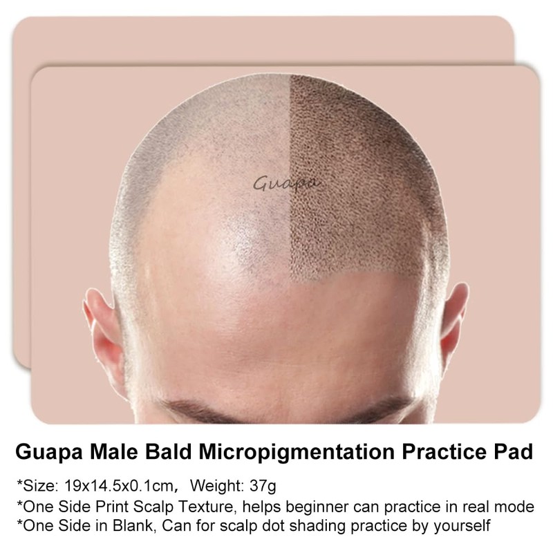 3PCS/Pack Scalp Micropigmentation Practice Skin – Printed SMP Tattoo Training