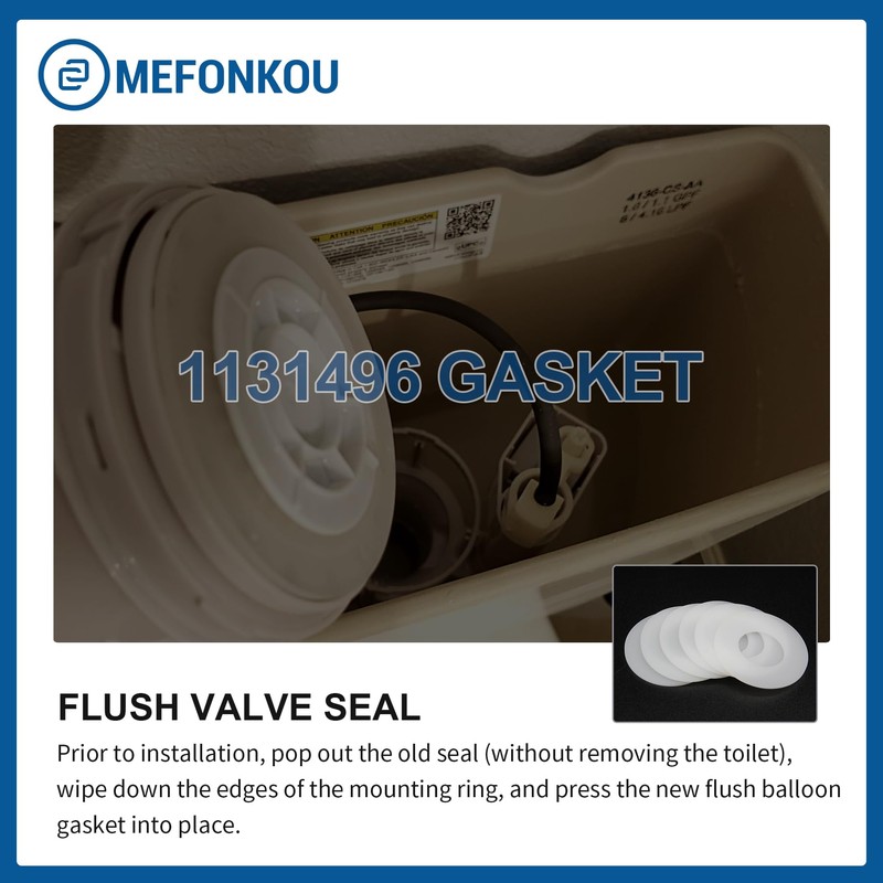 MEFONKOU 1131496 Flush Valve Canister Seal Gasket for Kohler Toilet