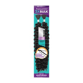 Sensationnel PremToo bulk weaving – 2x water wave human hair blend for boho, knotless box or curly loose wave styles - 1 pack (22 inch, BLUSHPINK)