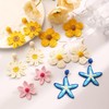 Handwoven Raffia Earrings for Women Bohemian Style Raffia Flower Starfish