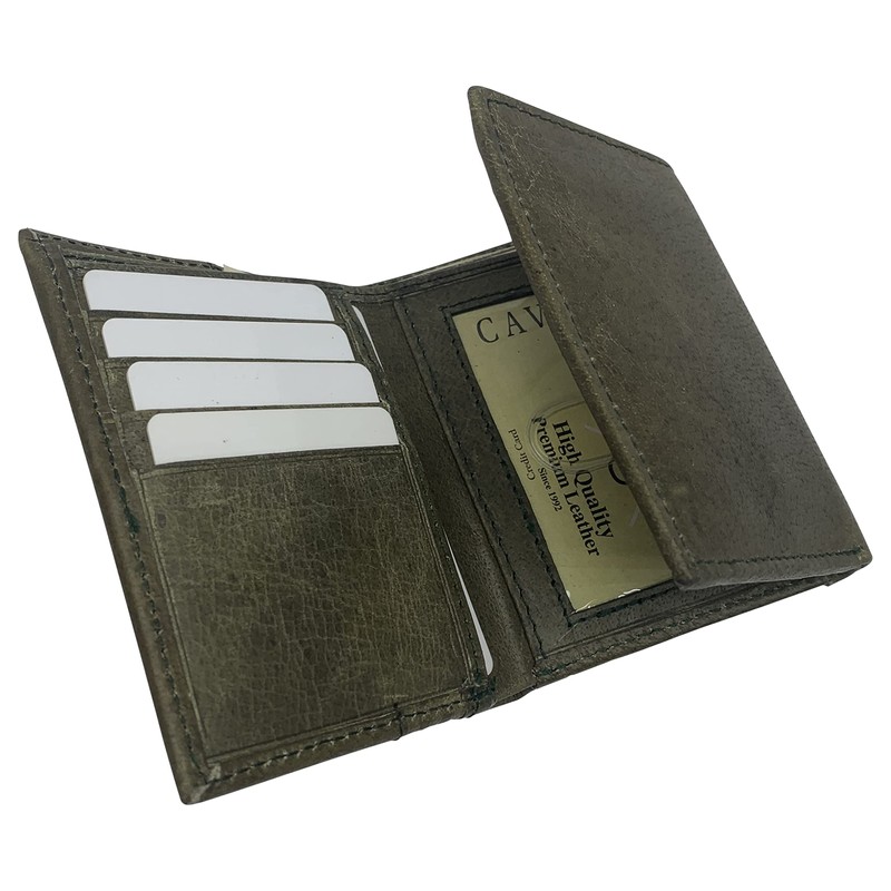 Genuine Leather Slim Classic Trifold Men Wallets RFID Blocking USA