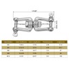 sourcing map Heavy Duty M5 Double Swivel Eye Hook, 304