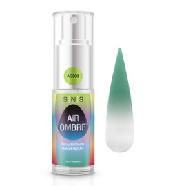 SNS Healthy Natural Nails SNS Air Ombre Nail Spray Powder (Green Aqua, AO008) - Nail Art Manicure Designs Using Spray-On Tech - For Beginner Nail Techs & DIY Enthusiasts - Works With Dip Powder, UV Gel & Acrylic