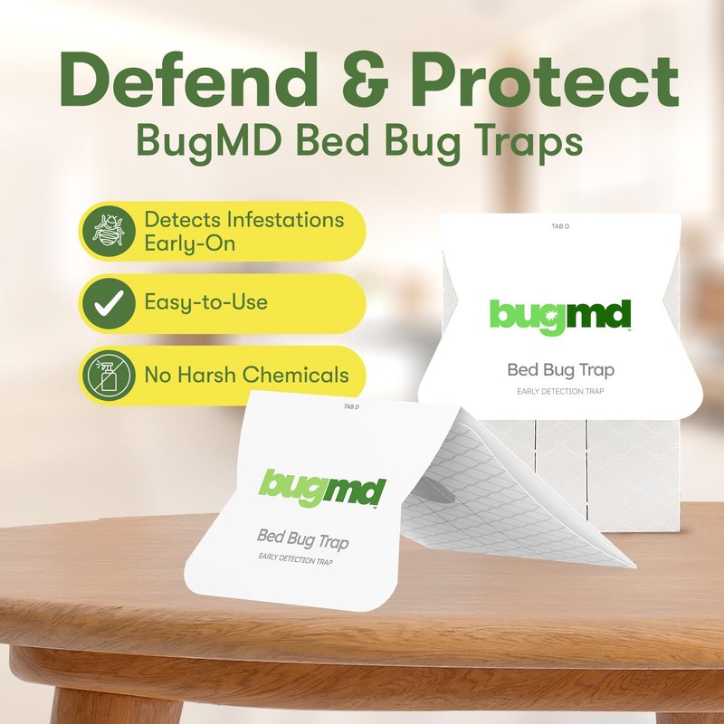 BugMD Bed Bug Trap (1 Pack, 12 Traps) - Interceptors,