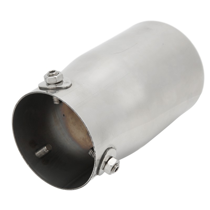 Exhaust Muffler 76mm/2.99in Mirror Polishing Stainless Steel Rear Muffler Exhaust