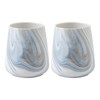 2Pcs Toothbrush Holder for Bathroom - Marble Blue Ceramic Tooth