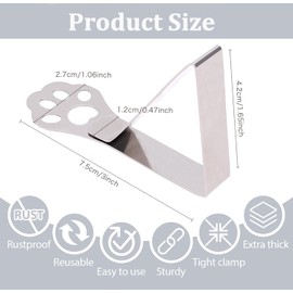 Youery Tablecloth Holder for Thick Table Tops, Pack of 10 Cat Claws, Weatherproof Stainless Steel Table Cover Clips, Tablecloth Clips for Garden Table, Restaurant, Family Dining Table, Outdoor,