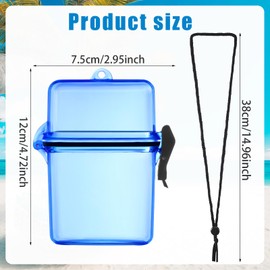 Outus 3 Pieces Waterproof Case ID Card Holder with Floating Sports Case Locker with Hanging Ring and Rope (Rose Blue Black,4.72 x 2.95 x 1.57 Inch)