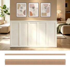 Paintable Board and Batten Wall Panel Kit 94.5x54 in MDF Accent Wainscoting Decorative Wall Panel 10 Pcs Wall Molding Trim for DIY Bedroom Kitchen Living Room Home Decor