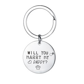 Will You Marry My Daddy Keyring Fathers Day Gifts for Dog Dad Keyring Christmas Birthday Gifts for Dog Owner Gift Funny Pet Keyring Gifts for Cat Dog Lover Keyring Proposal Gifts for Couple Keyring