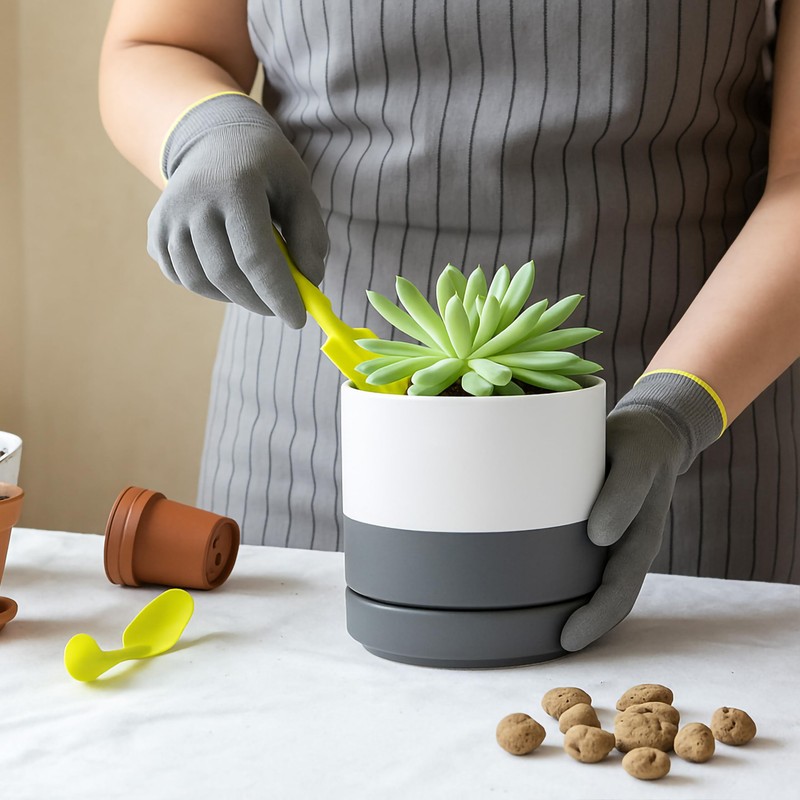 D'vine Dev 4.7 Inch & 6.5 Inch Ceramic Planter Pots