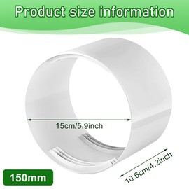 UOY Air Conditioning Exhaust Hose Adapter, 150 mm, White, Plastic, 1 x in the Package, Portable, Universal Thread, Good Sealing Effect, Practical Accessories, Wide Range of Applications