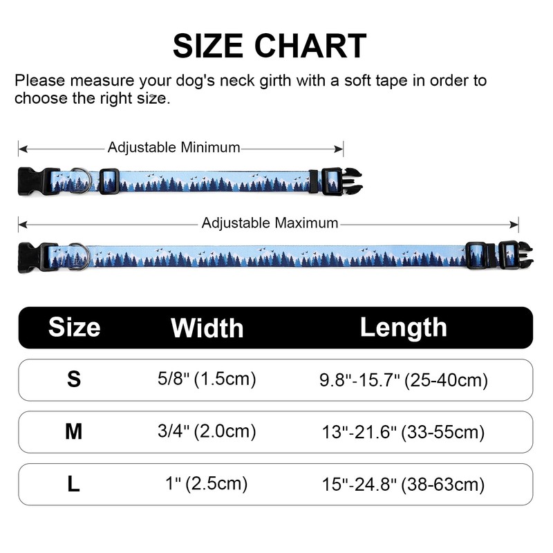 Mercano Adjustable Dog Collar - Special Design Patterns, Soft Nylon