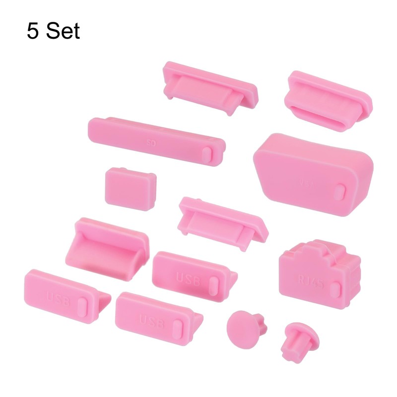 sourcing map 65pcs Laptop Port Duct Cover 13 Types Plugs