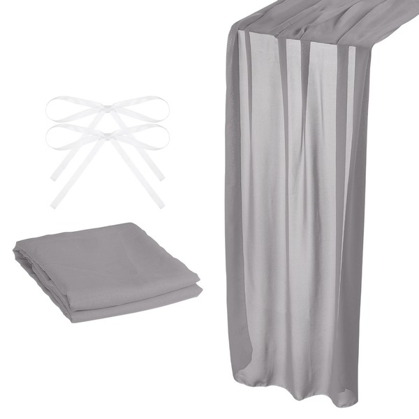 uxcell 10Ft Chiffon Table Runner, 28 x 120 Inch Rustic