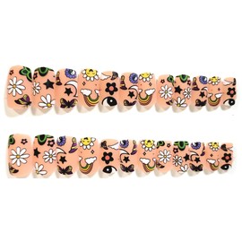 Groovy Sunshine Matte Square Press-On Nails - 24 Pieces - Artificial Nail Kit