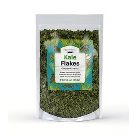 Unpretentious Kale Flakes (1 lb) Dehydrated Vegetable Flakes For Soups, Shakes, Casseroles, Pastas, Salads