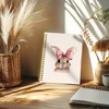 THDSE Coquette Pink Bows Bunny Notebook, Easter Rabbit Animal Spiral