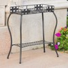 Santa Fe Iron Nailhead Rectangular Plant Stand Antique Black