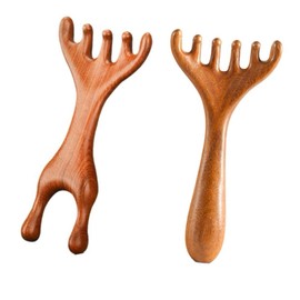 2 Pack Head Massager Scalp, Protable Head Scratcher Massager Tool for Relaxation & Stress Reduction, Scalp Sandalwood Comb for Mother, Sister and Lover