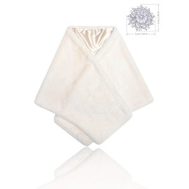 Jovono Women's Bridal Wedding Faux Fur Scarf Wrap Bridal Fur Scarf Stole Fur Wraps and Scarves for Women, beige