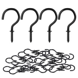MewuDecor Screw Hooks, 2" Vinyl Coated Screw Plant Hooks Indoor Outdoor for Utensils Plants Baskets Lights Wreaths, White, 20 PCS