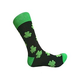 Triple M Plus Fancy Designer Men's Mid Calf Dress socks.Bright Green/Black