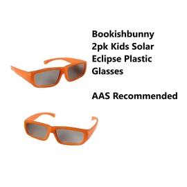 Bookishbunny 2 Pairs Kid Solar Eclipse Viewers Plastic Glasses Sun Viewing ISO Certified, 2 Pairs Kid