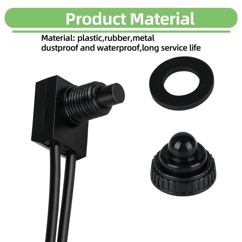 OWOFYDR 2PCS IP67 Waterproof Push Button Switch, 12V DC SPST