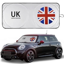 Windshield Sunshade Foldable Anti-UV UV Sun Protector Shade Heat Insulation Reflector for Mini Cooper R50 R52 R55 R56 R60 F54 F55 F56 F60 Countryman Clubman (Union Jack)