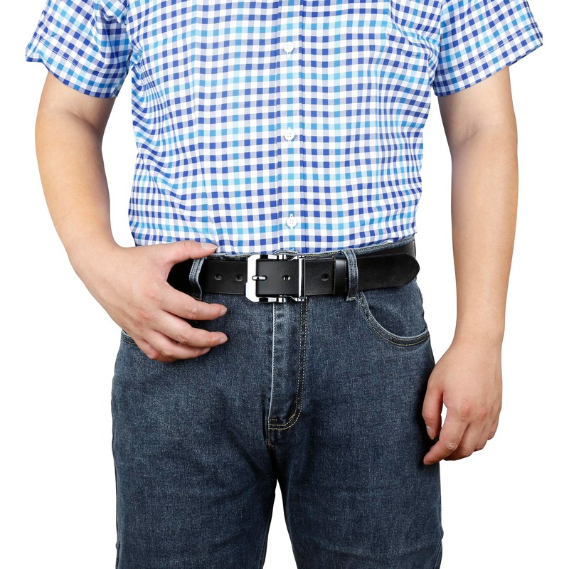 JingHao Men's Belt, Large Size, Genuine Leather, Casual Jeans Belt,