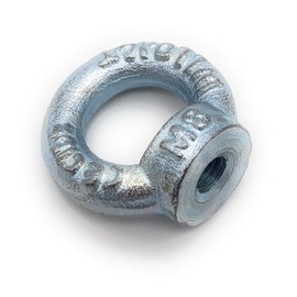 Ring Nuts Galvanised C15 – M8 – Pack of 10 – Load Capacity: 140 kg [Choice of Sizes M6 M8 M10 M12 M16] Crane Eye Lashing Eye Nut Similar to DIN 582 [M8, 10x]