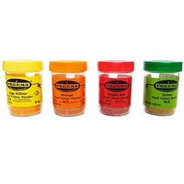 4 x 25g Food Colour Powder Red Yellow Orange Green Edible Cooking Baking