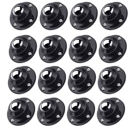 PlusRoc 16 Pack 1 Inch Self Adhesive Caster Wheels for Furniture Mop Bucket, Load Capacity 28 LBS Per Wheel, Low Profile Swivel Wheels for Small Appliance Storage Bins