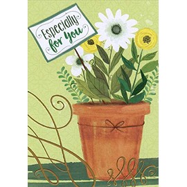 Designer Greetings White and Yellow Flowers in Pot Especially for You St. Patrick's Day Card