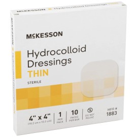 McKesson 10 Count 4X4 Inch Light Beige Hydrocolloid Wound Dressing Flexible Bandages