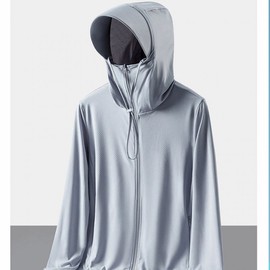 Kaishi All-in-One Ice Cool Sunblock Hooded Rash Guard with Detachable Hat and Arm Sleeves for Hiking, Golf, Windbreaking, Water Activities Hooded Rash Guard (Women's White L)