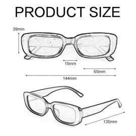 Vintage Rectangle Sunglasses for Women Trendy Square Sunglasses Fashion Retro Glasses with for Ladies Teen Men